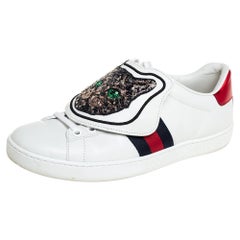 Gucci White Leather Ace Removable Patches Sneakers Size 35.5