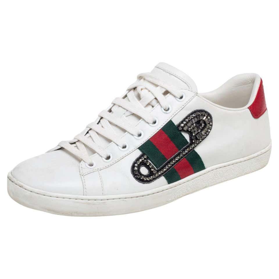 Gucci White Leather And Fabric Ultrapace Low-Top Sneakers Size 39 at ...