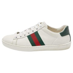 Gucci White Leather Ace Sneakers Size 35
