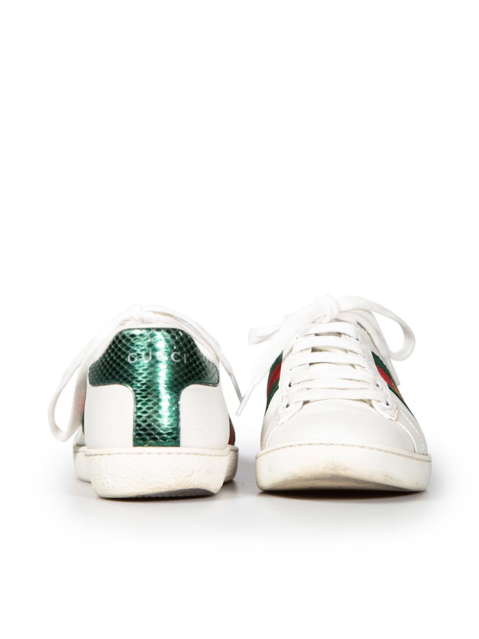 Gucci White Leather Ace Trainers Size IT 40 In Good Condition In London, GB