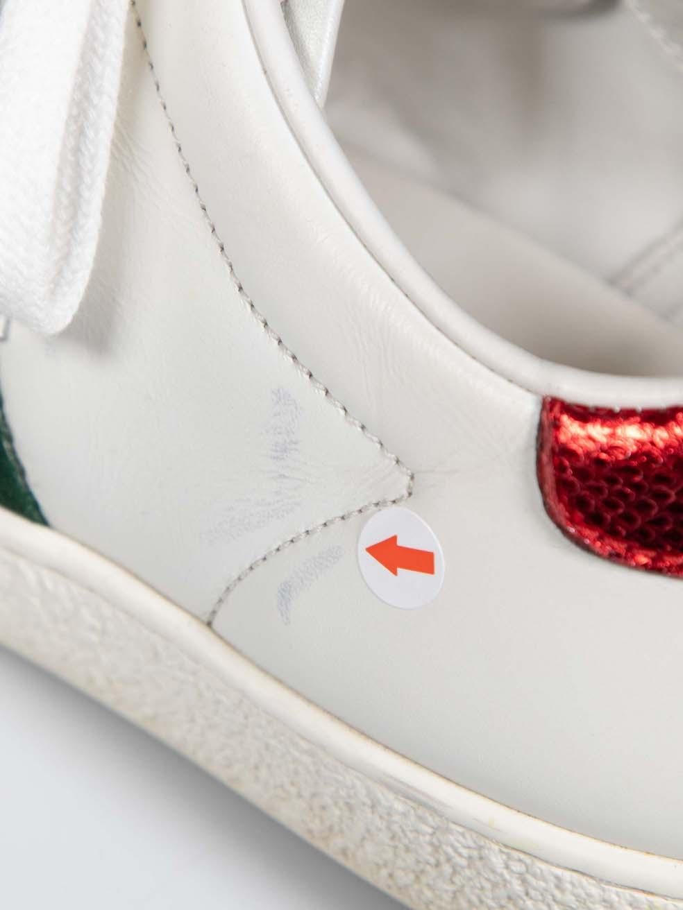 Gucci White Leather Ace Trainers Size IT 40 4
