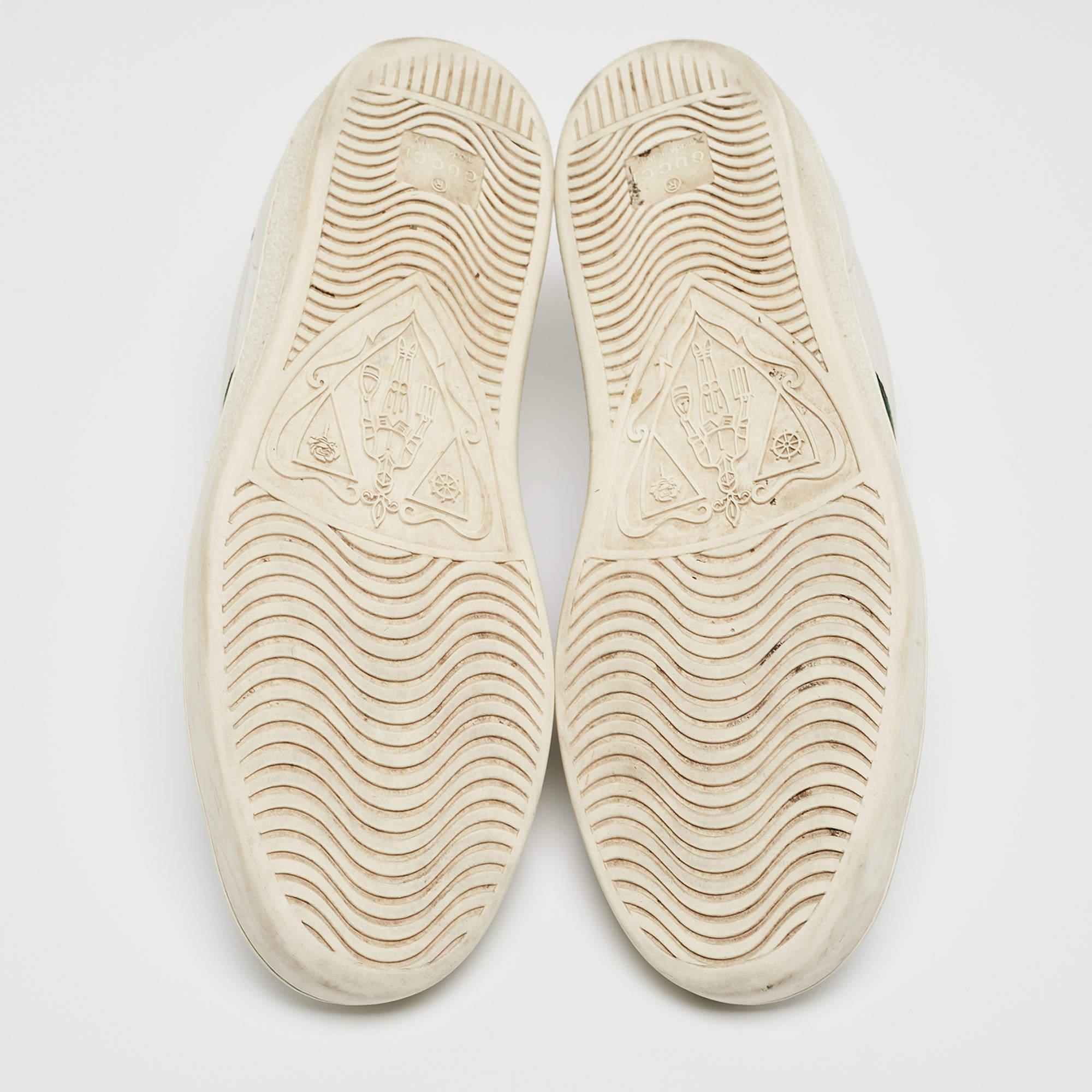 Gucci White Leather Ace Web Low Top Sneakers Size 39 1