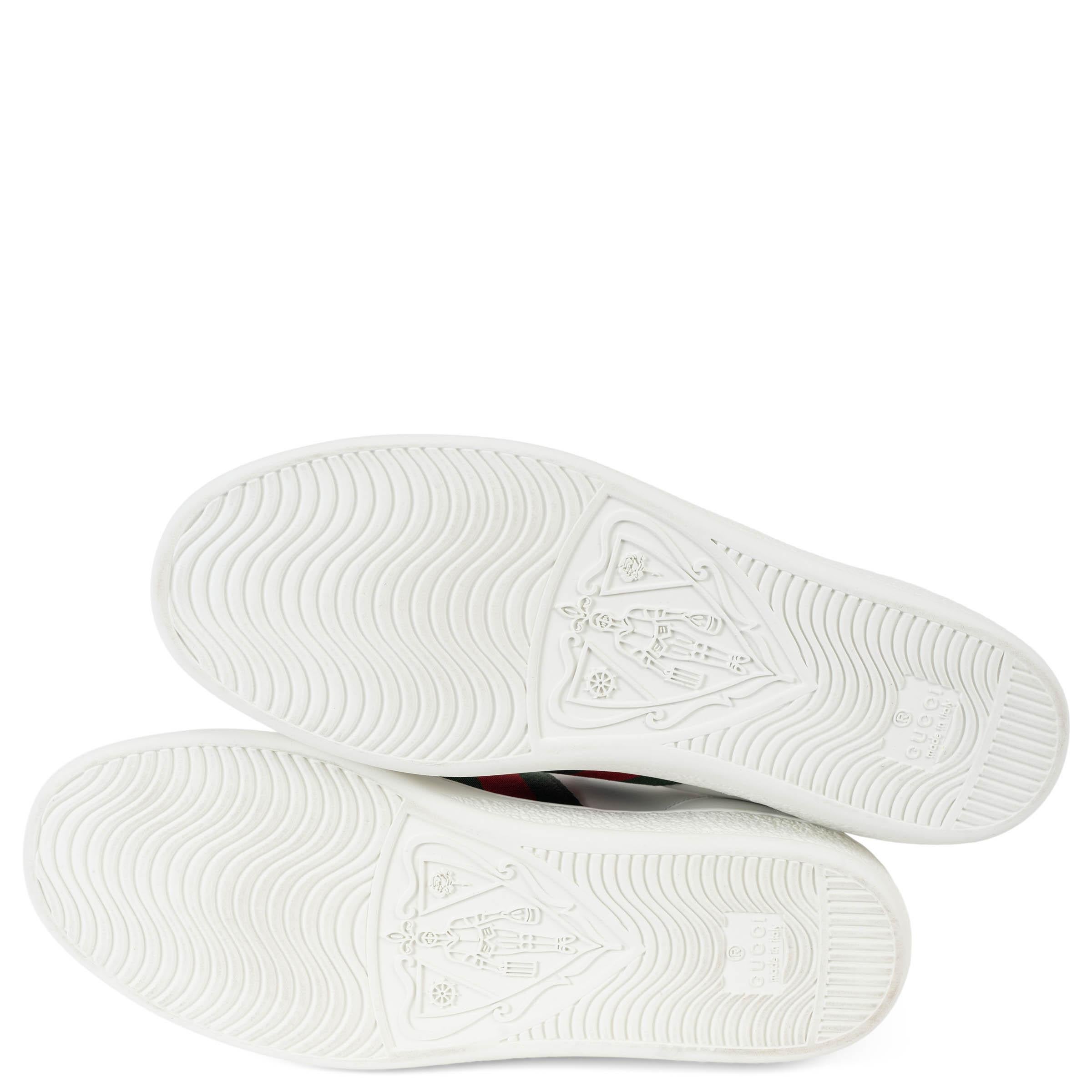 GUCCI Weiße ACE WEB Turnschuhe aus Leder ACE WEB Schuhe 37 im Angebot 3