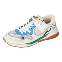 Gucci Weiß Leder und Stoff Ultrapace Low-Top Sneakers Größe 39