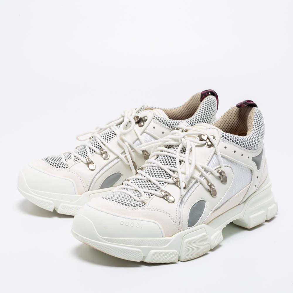 Inspired by hiking, Gucci’s Flashtrek sneakers are a stylish take on the chunky sneaker trend. Mounted atop a thick sole, these kicks are constructed from quality materials and accented with the label’s SEGA-inspired logo on the tongues. These