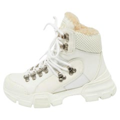 Gucci Flashtrek en cuir et daim blanc  Baskets montantes Taille 35