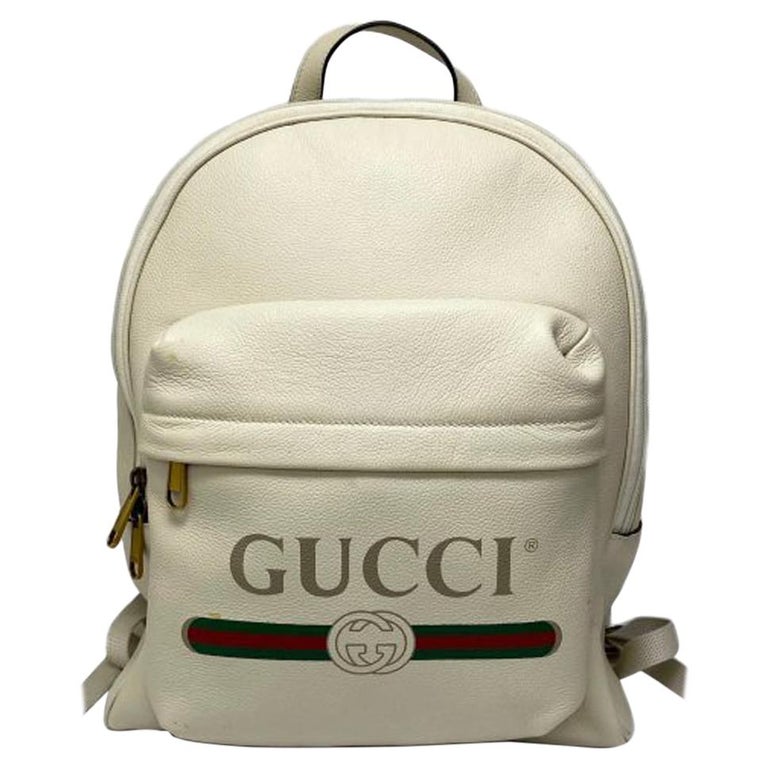 Gucci White Leather Backpack For Sale at 1stDibs