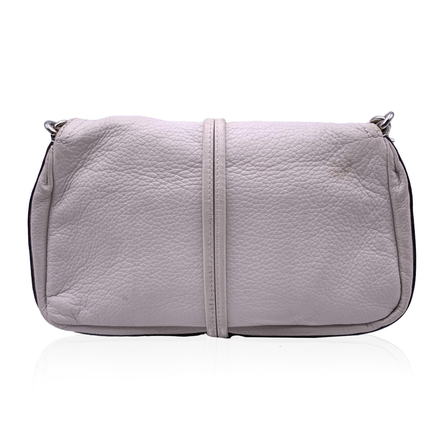 Women's Gucci White Leather Bamboo Croisette Handbag Small Shoulder Bag