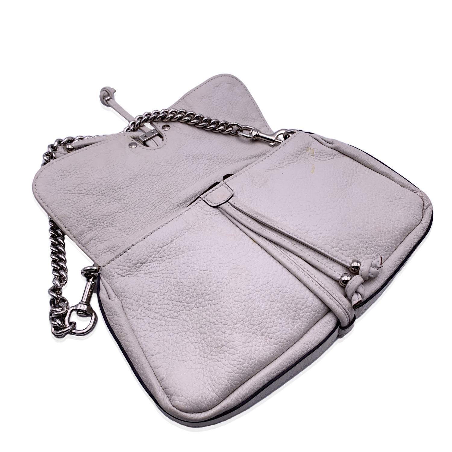 Gucci White Leather Bamboo Croisette Handbag Small Shoulder Bag 1