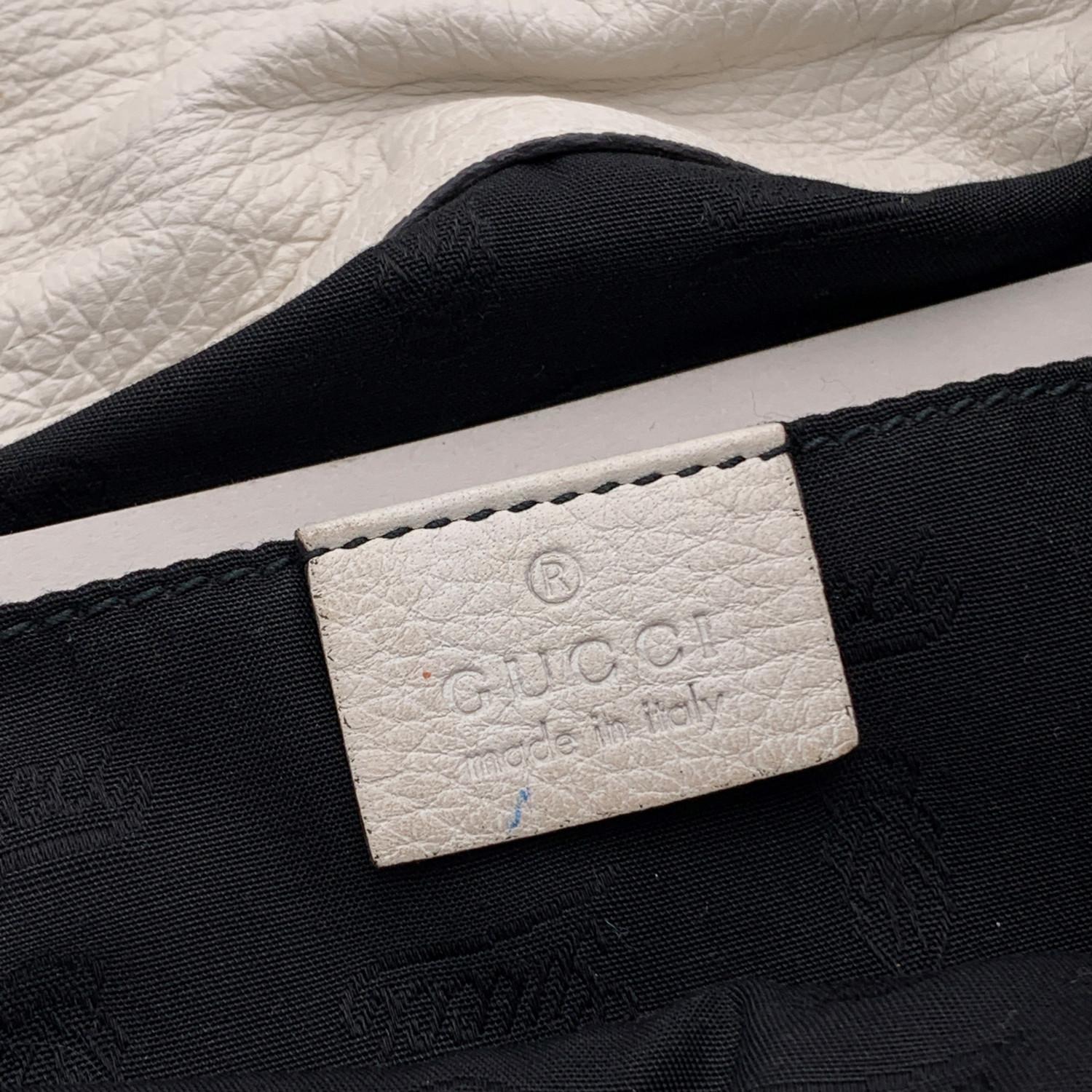 Gucci White Leather Bamboo Croisette Handbag Small Shoulder Bag 4