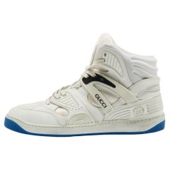 Gucci White Leather Basketball High Top Sneakers