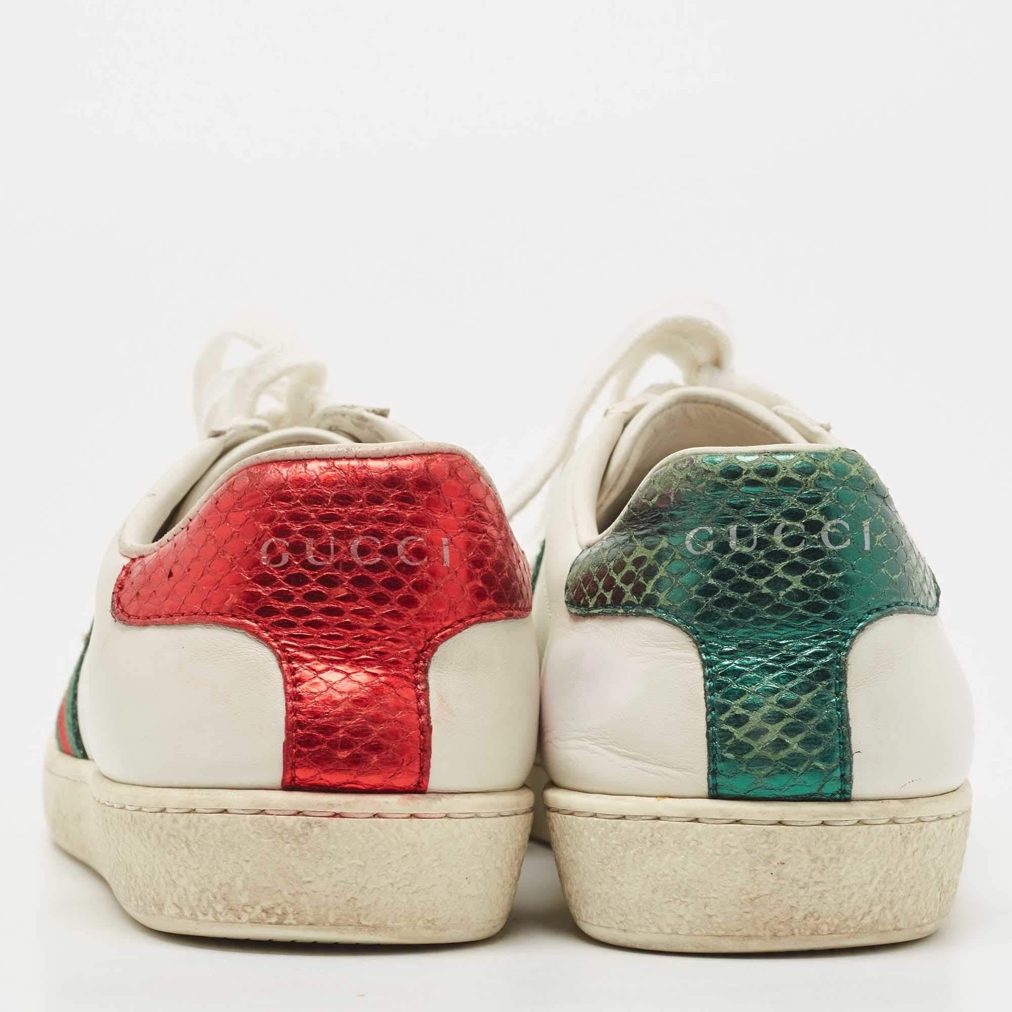 Gucci White Leather Bee Embroidered Ace Sneakers Size 35.5 1