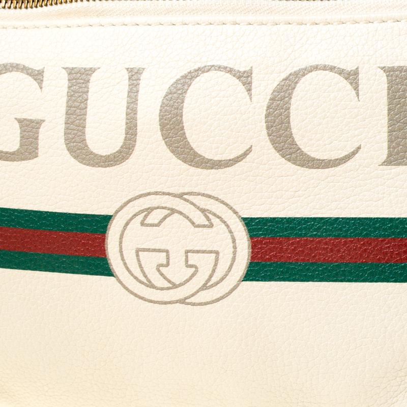 Gucci White Leather Belt Bag 4