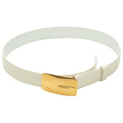 Gucci White Leather Belt