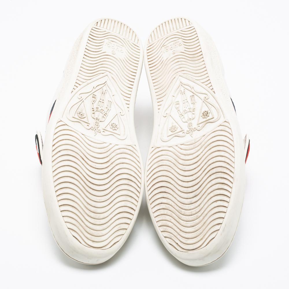 Gucci White Leather 'Blind For Love' Ace Low-Top Sneakers Size 38 1