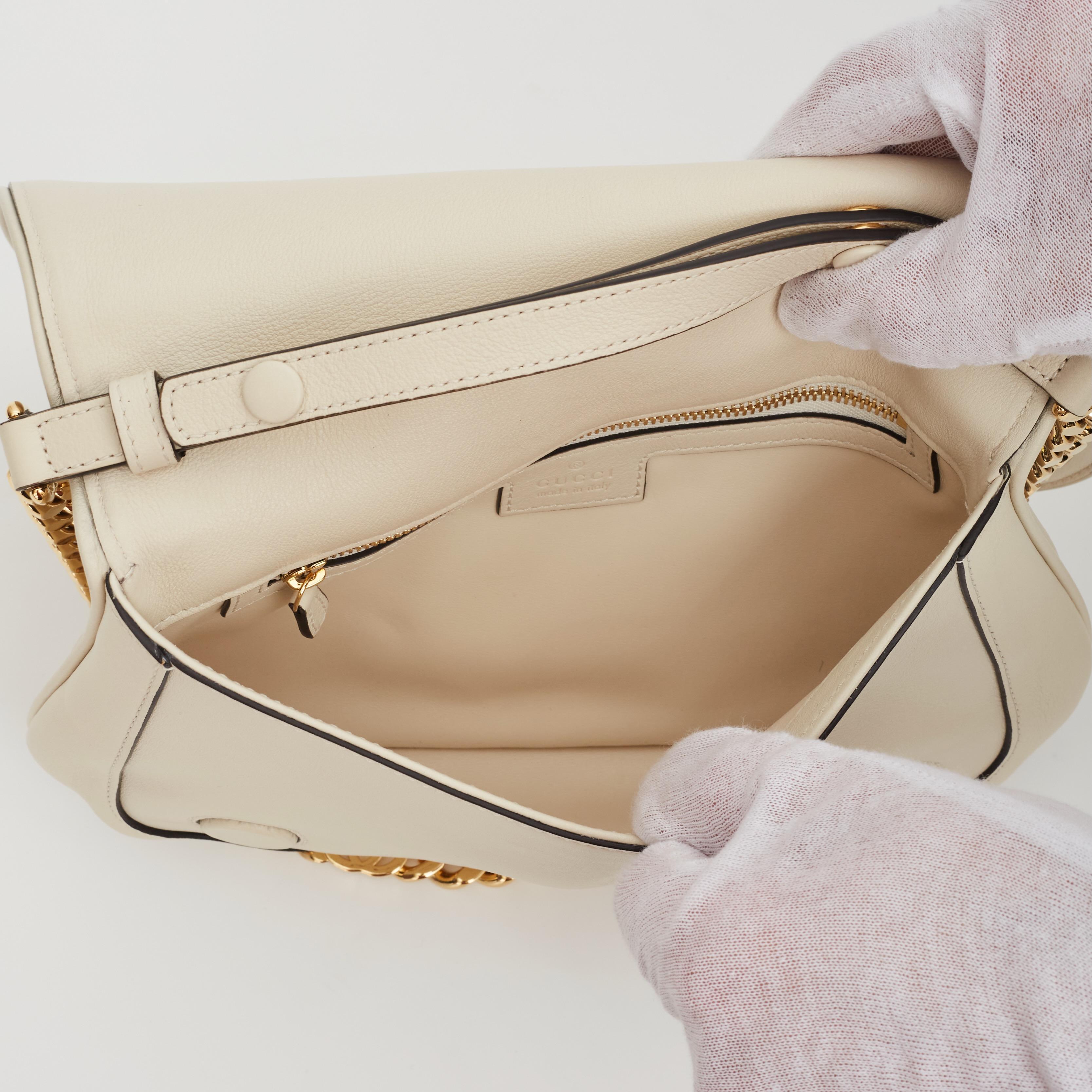 Gucci White Leather Blondie Shoulder Bag (699268) For Sale 1