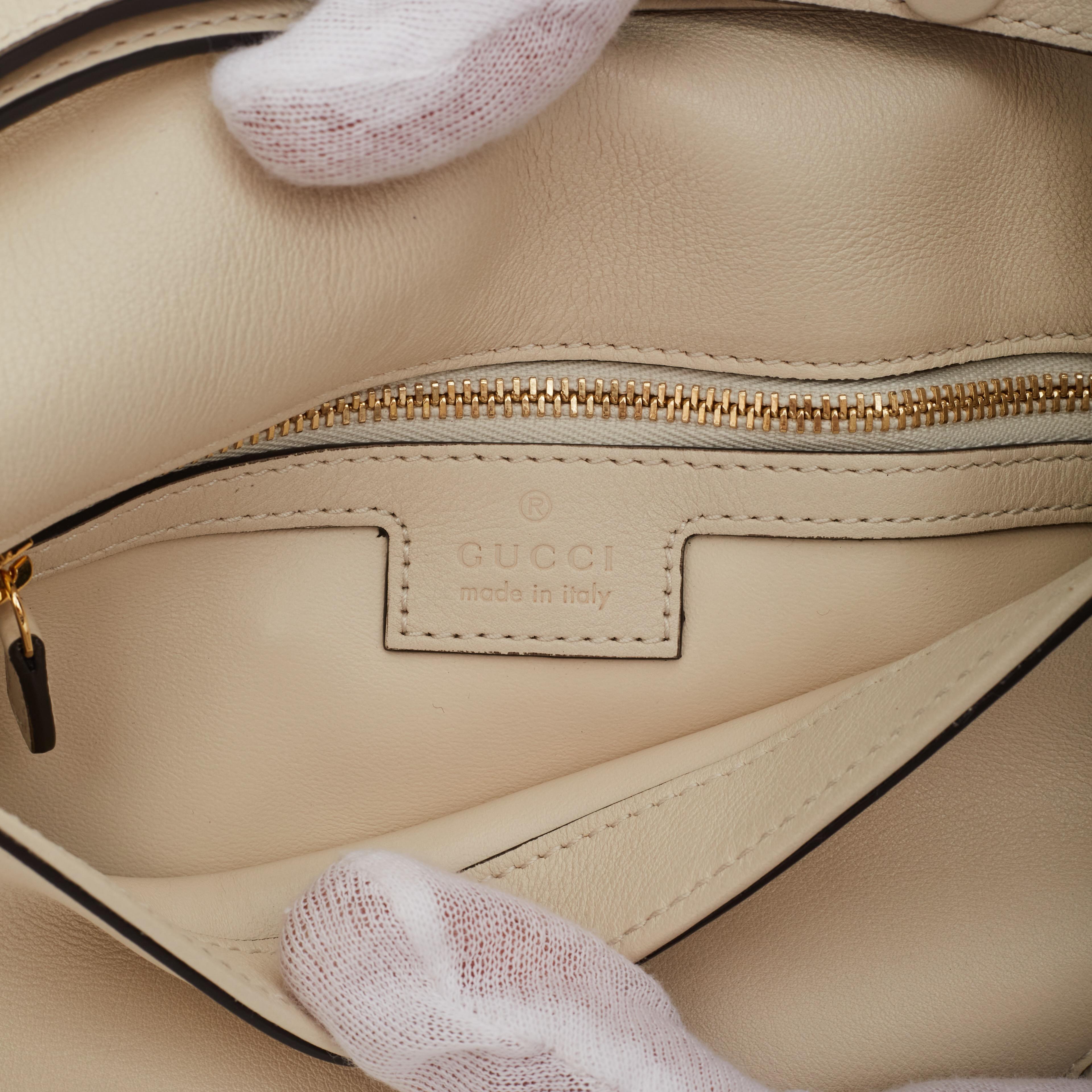 Gucci White Leather Blondie Shoulder Bag (699268) For Sale 2