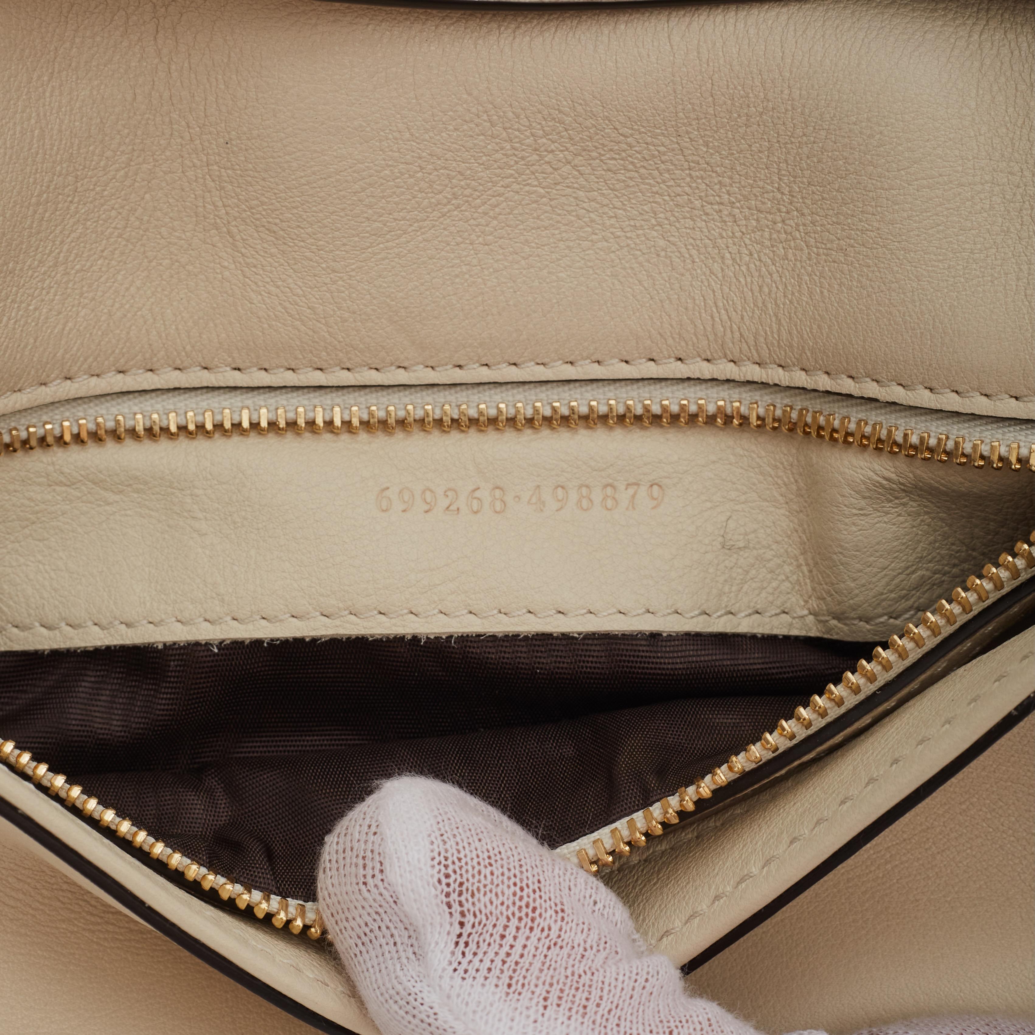 Gucci White Leather Blondie Shoulder Bag (699268) For Sale 3