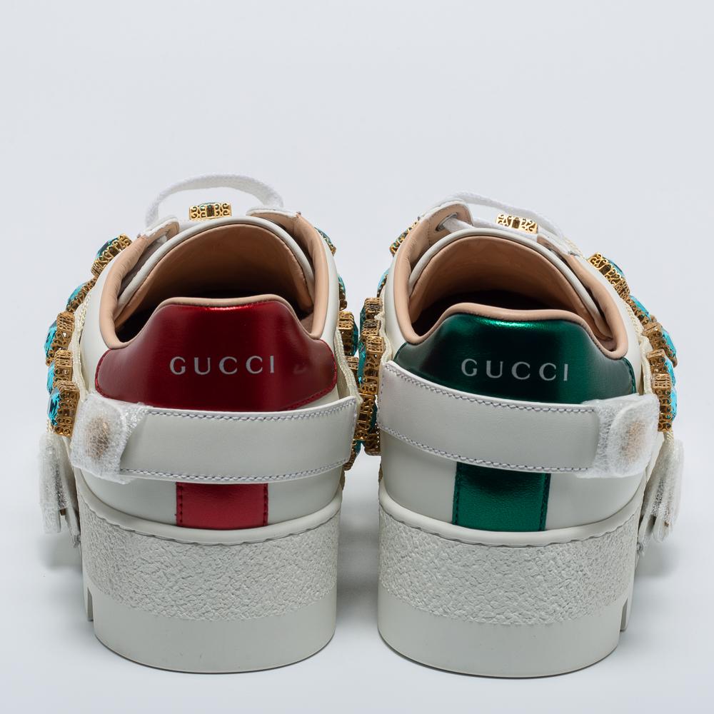Gucci White Leather Flashtrek Chunky Sneakers Size 40 For Sale 1