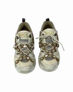 Gucci White Leather Flashtrek Sneakers