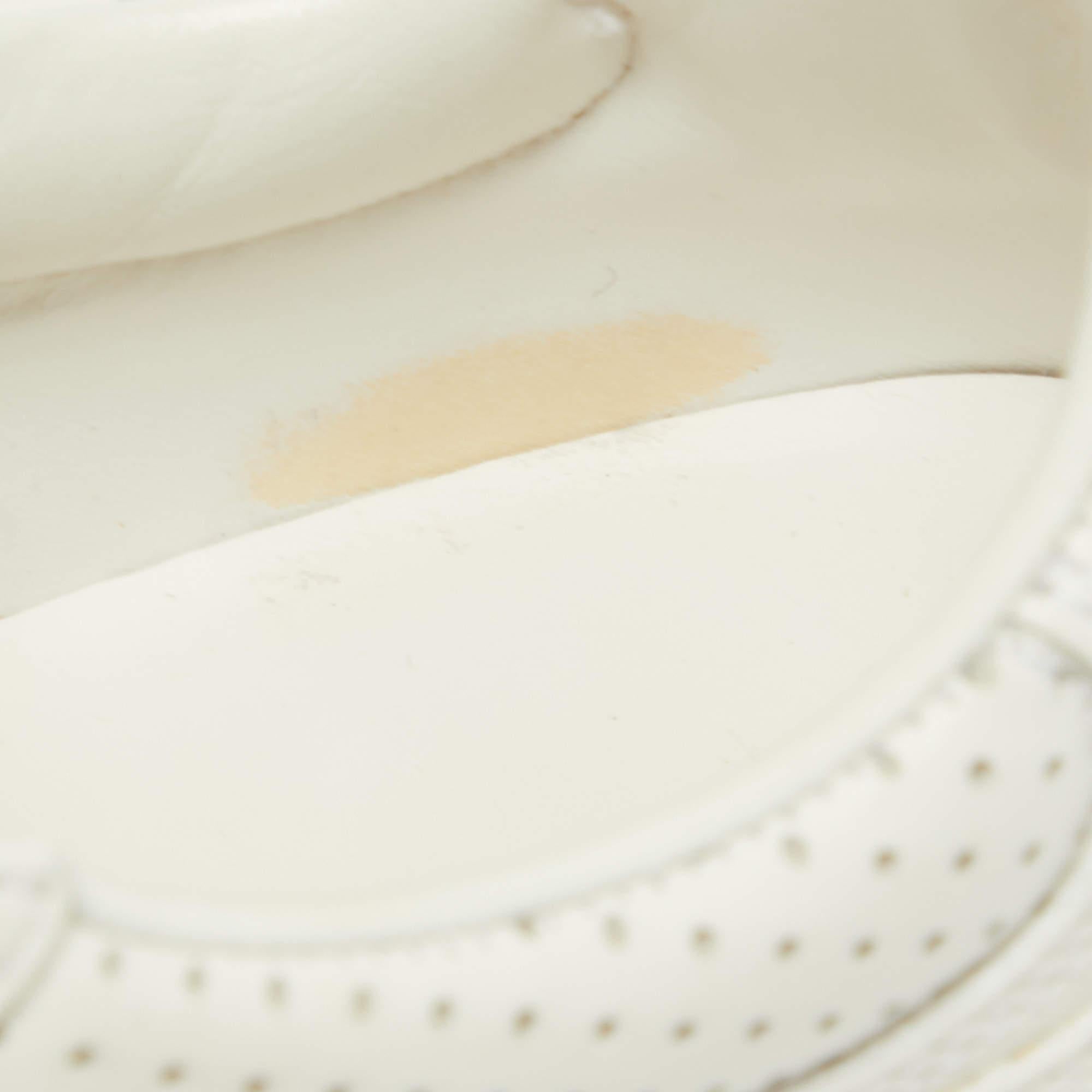 Gucci White Leather GG Embossed Perforated Leather Trainers Sneakers Size 36 5