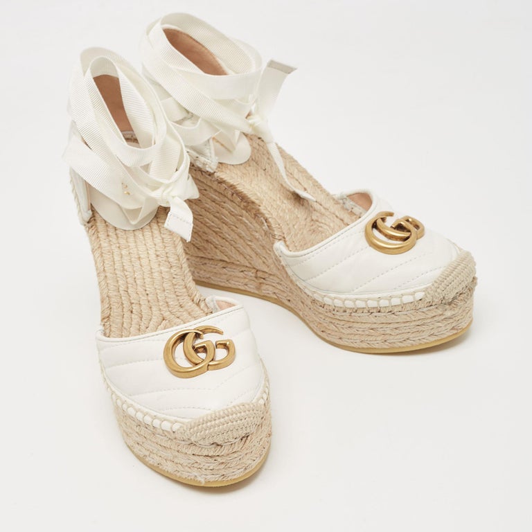 Zeppa Gucci Sandali Bianchi Gucci Sandali Espadrillas Con Zeppa In