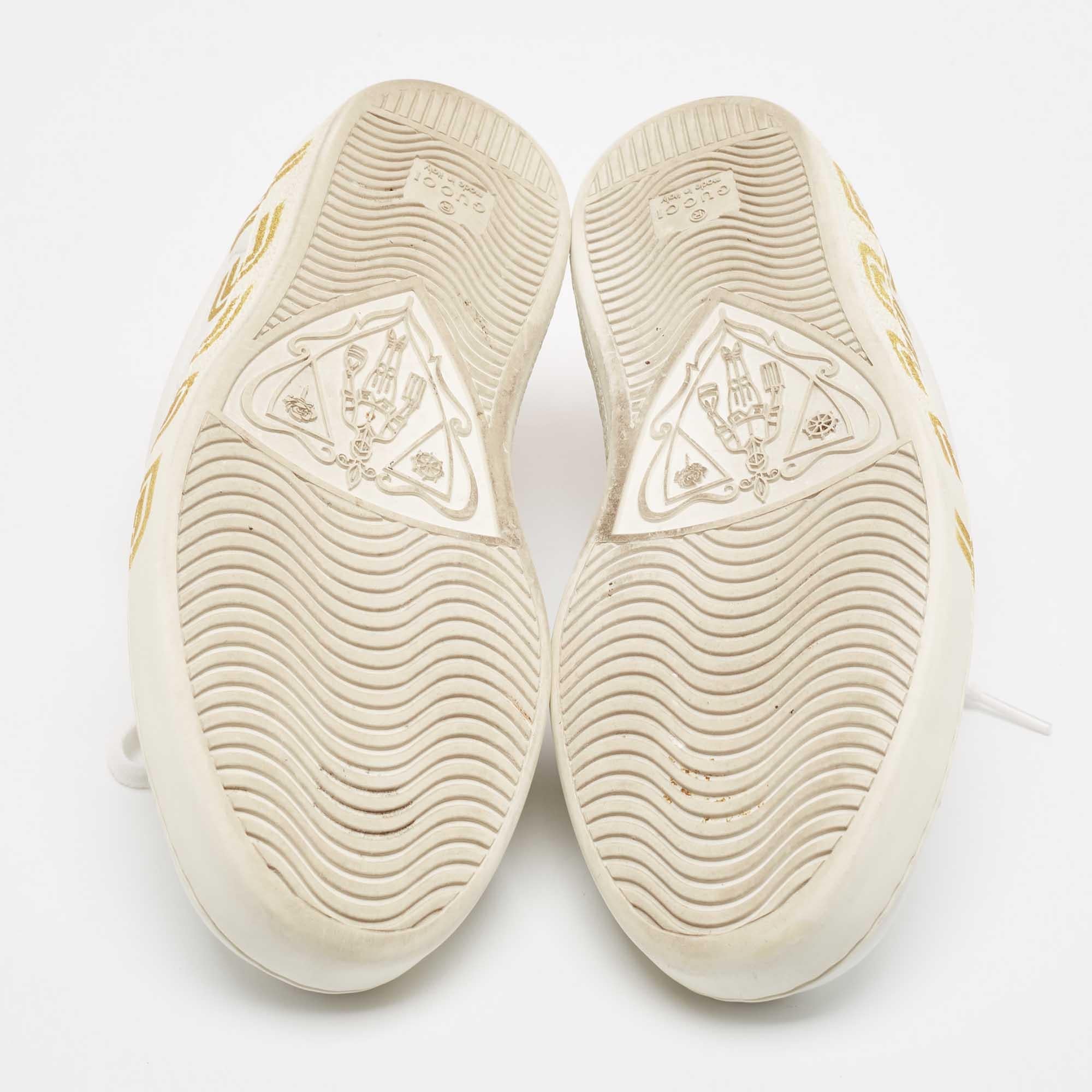 Gucci White Leather Guccy Ace Sneakers Size 40 2