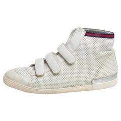 Gucci White Leather High Top Sneakers Size 36.5