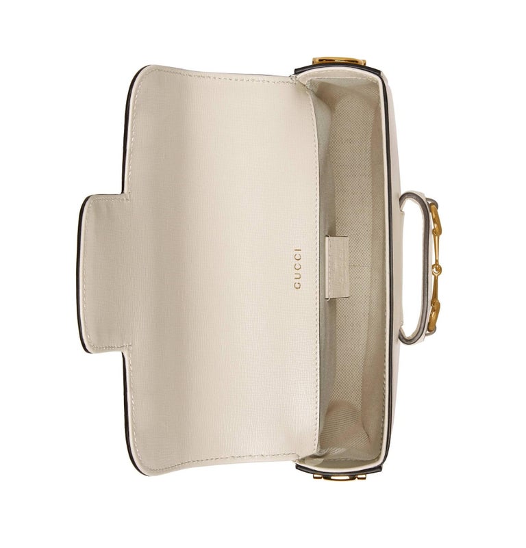 Gucci White Leather Horsebit 1955 Mini Bag For Sale at 1stDibs
