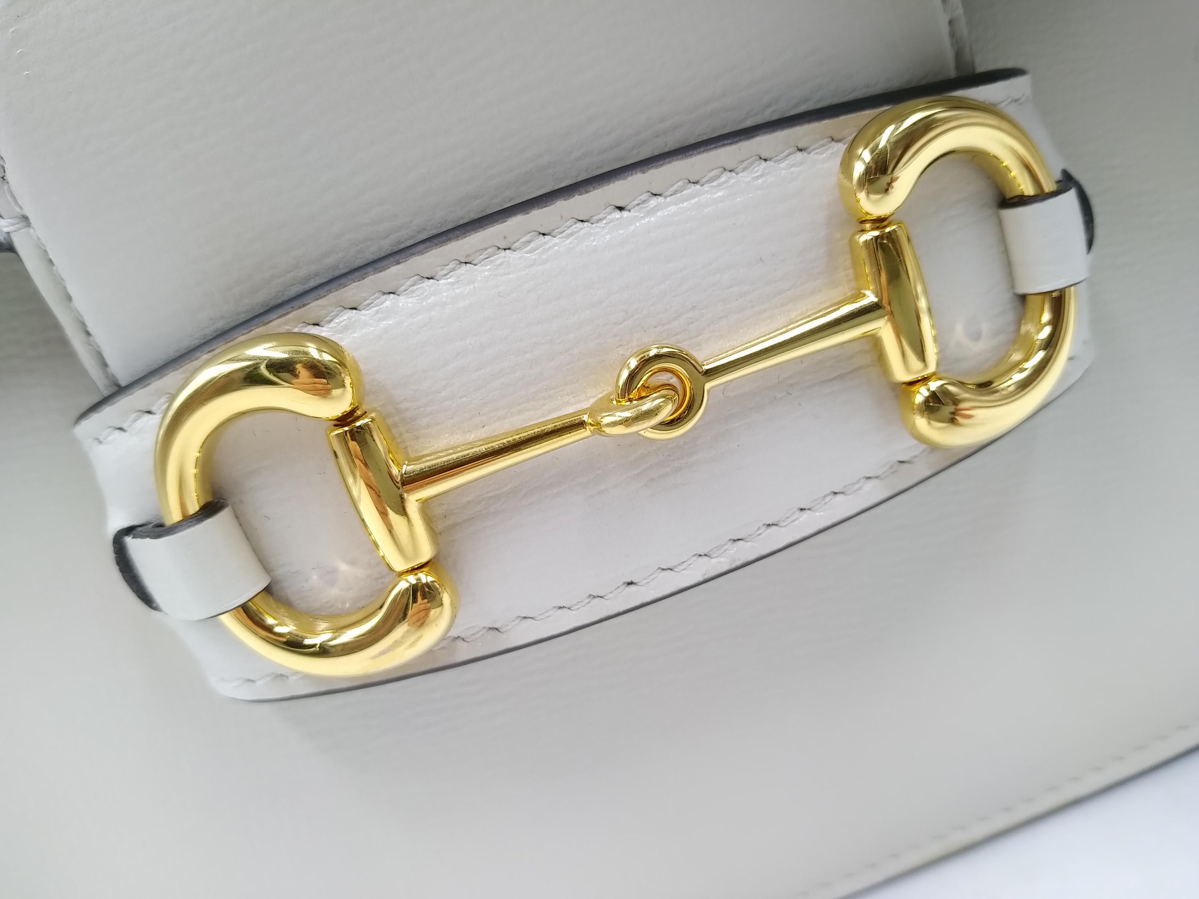 Gucci White Leather Horsebit 1955 Shoulder Bag at 1stDibs gucci white