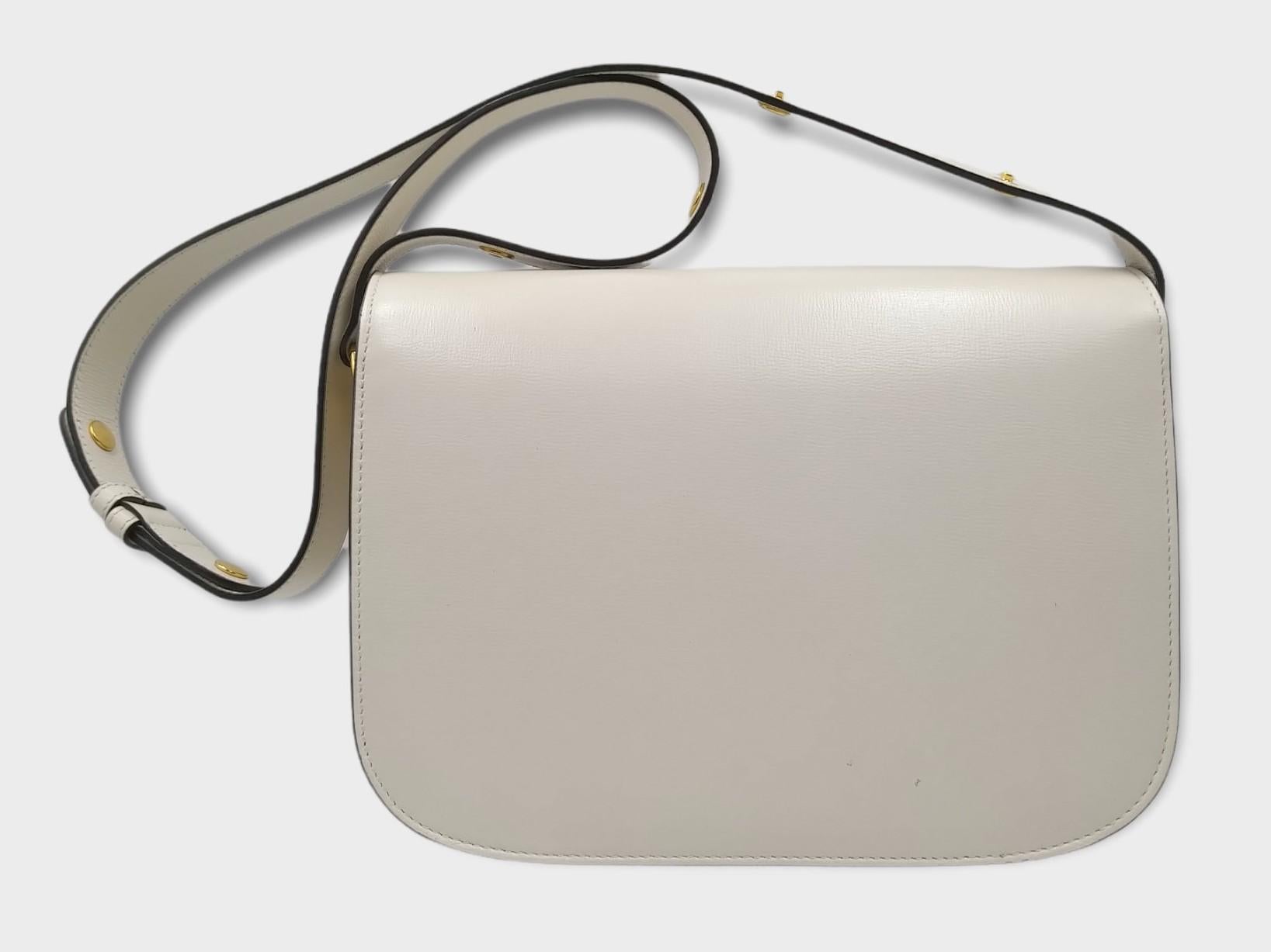 Gucci White Leather Horsebit 1955 Shoulder Bag 3