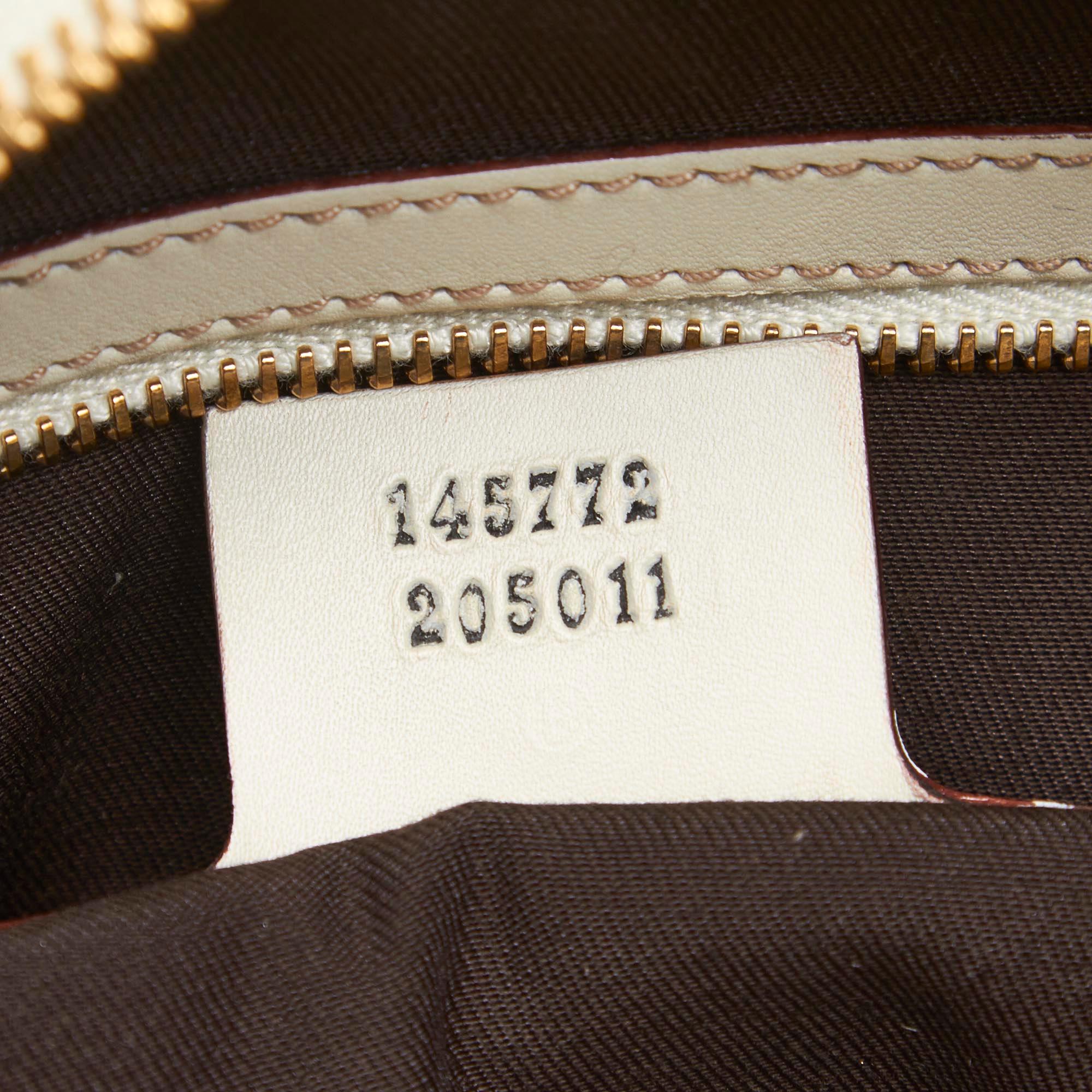 Gucci White Leather Horsebit Handbag For Sale 3