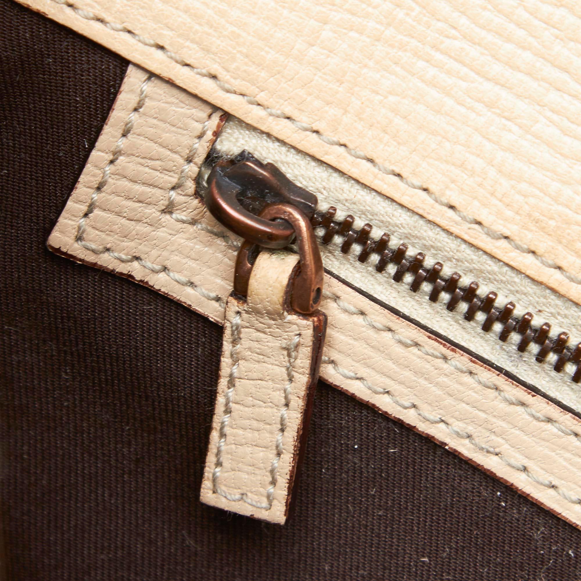 Gucci White Leather Horsebit Handbag For Sale 4