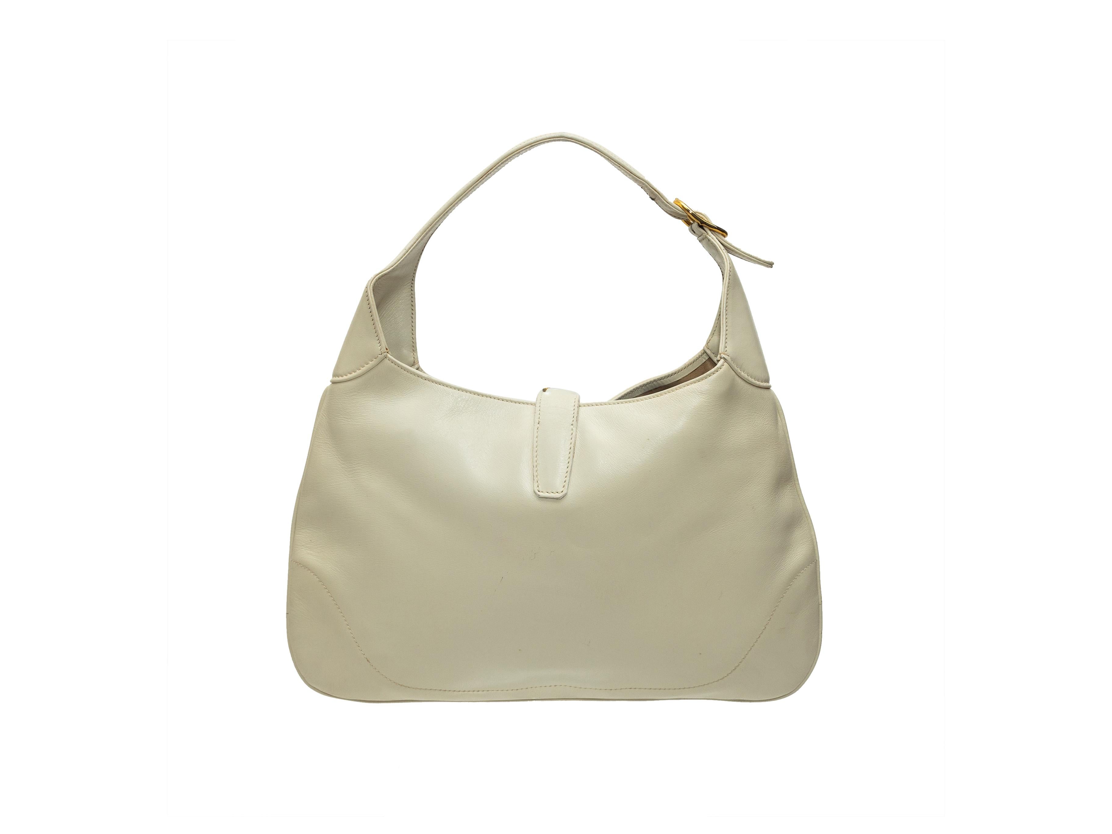 Gucci White Leather Jackie O Hobo Bag In Good Condition In New York, NY