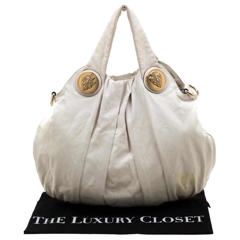 Gucci White Leather Large Hysteria Hobo 8