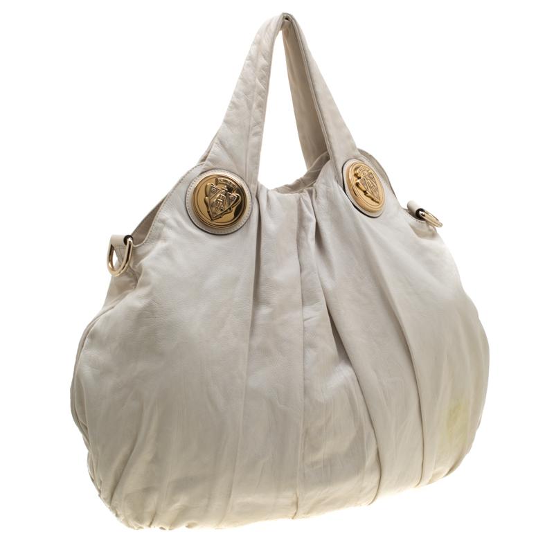 Gucci White Leather Large Hysteria Hobo 3