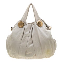Gucci White Leather Large Hysteria Hobo