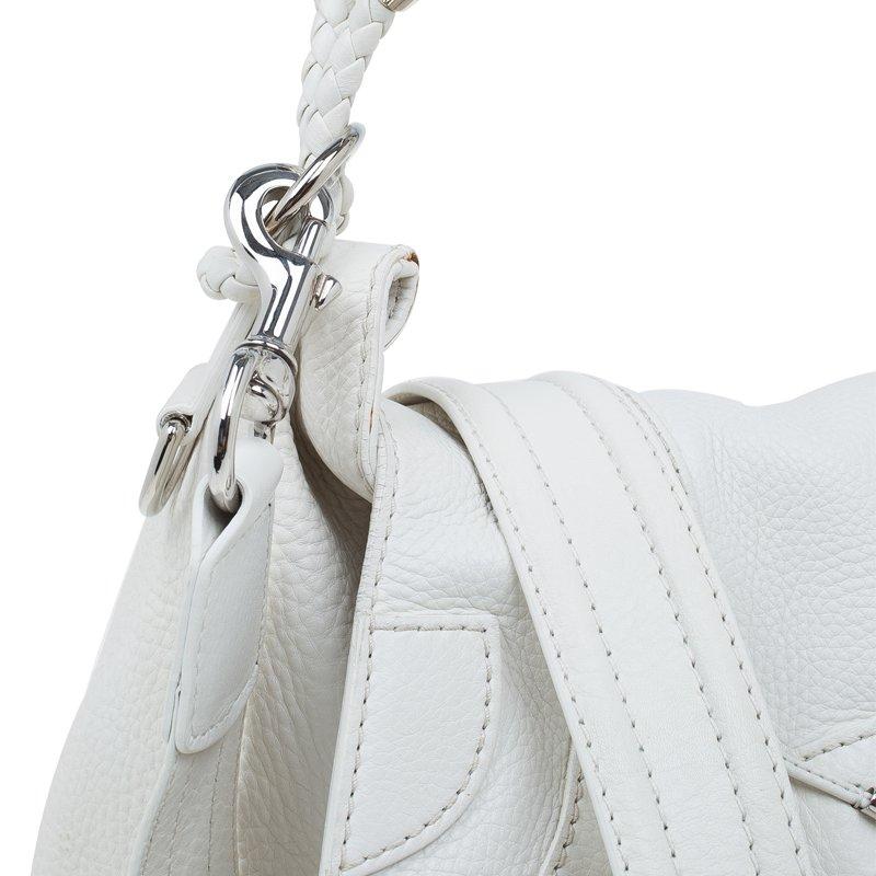 Gucci White Leather Large Techno Horsebit Flap Shoulder Bag 2