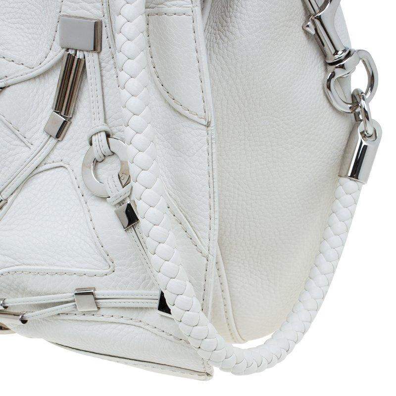 Gucci White Leather Large Techno Horsebit Flap Shoulder Bag 4