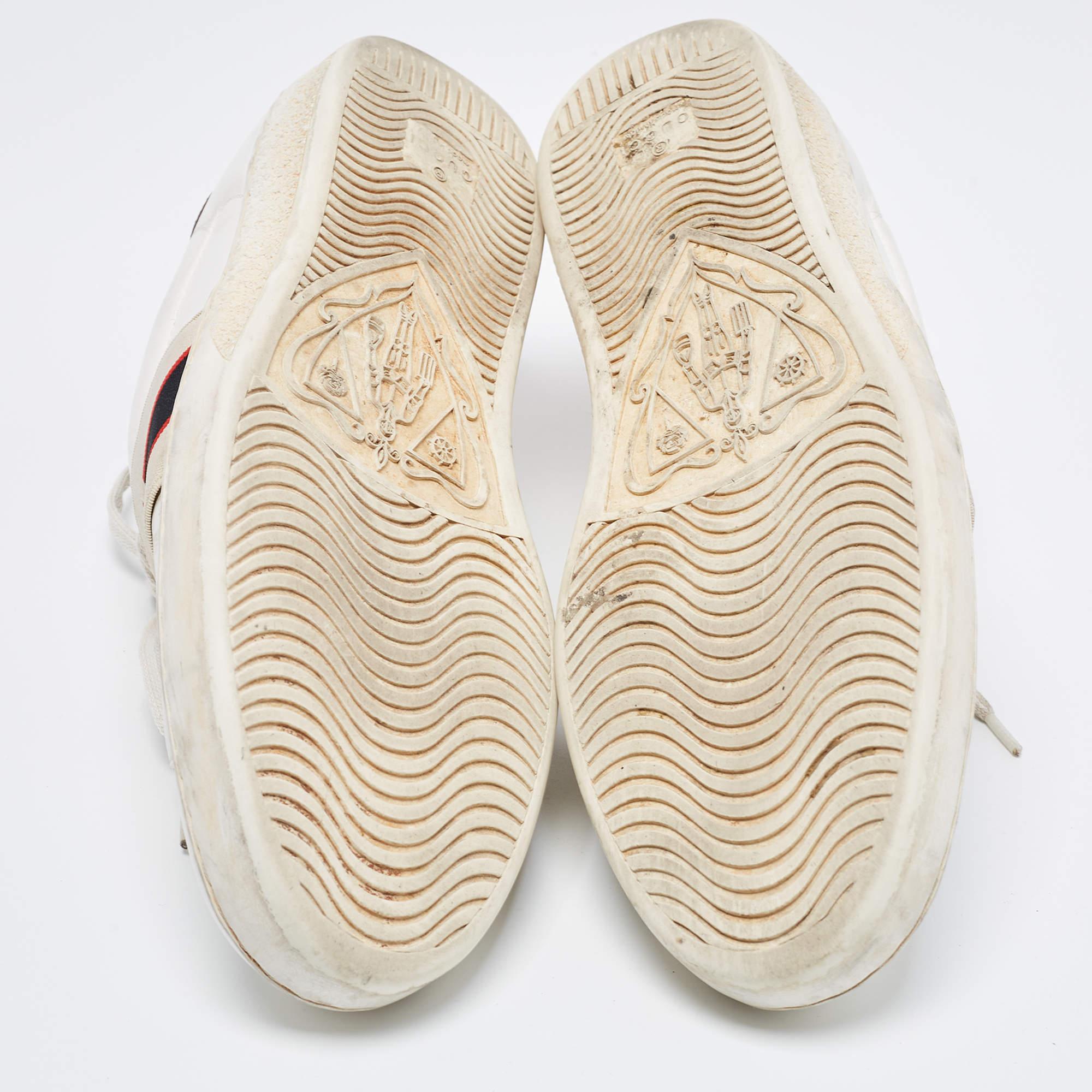 Gucci Sneakers Ace in pelle bianca con banda logo taglia 41.5 in vendita 3
