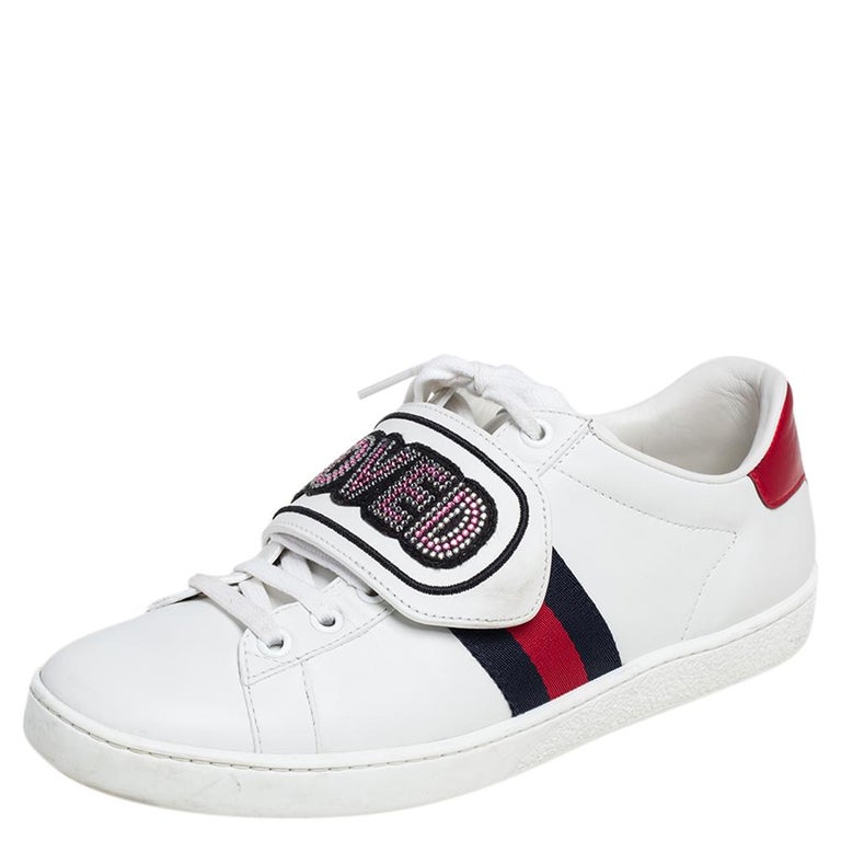 Gucci White Leather Loved Embellished Ace Low Top Sneakers Size 37.5 at  1stDibs | gucci loved sneakers women's, gucci love sneakers, gucci white  sneakers