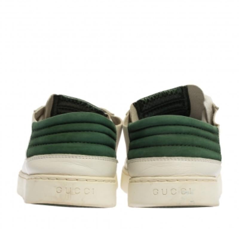 Men's Gucci White Leather Low Top Sneakers Size 40.5 For Sale