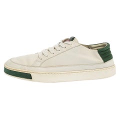 Used Gucci White Leather Low Top Sneakers Size 40.5