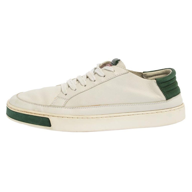 Gucci White Leather Low Top Sneakers Size 40.5 For Sale at 1stDibs