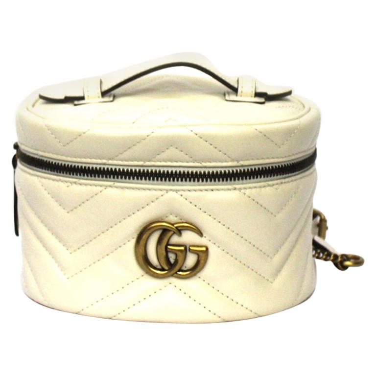 Gucci White Leather Marmont Bachpack