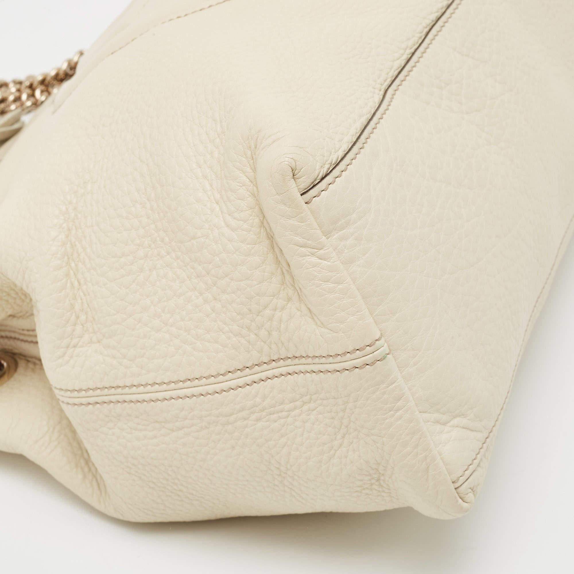 Gucci White Leather Medium Chain Soho Shoulder Bag 8