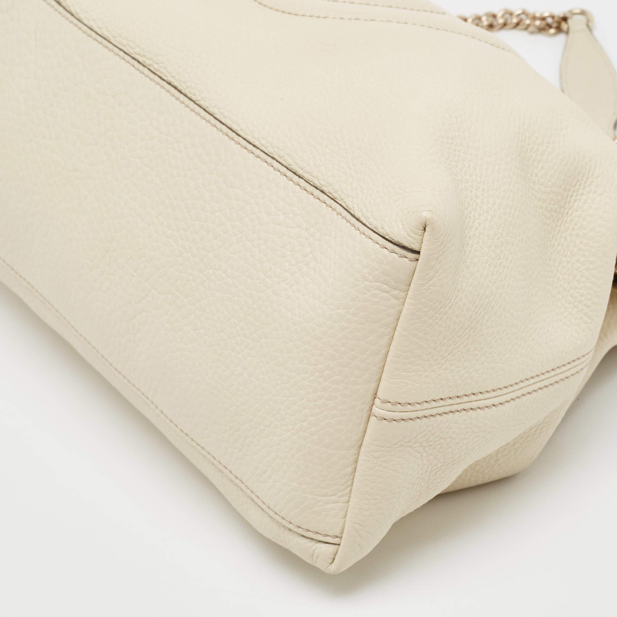 Gucci White Leather Medium Chain Soho Shoulder Bag 9