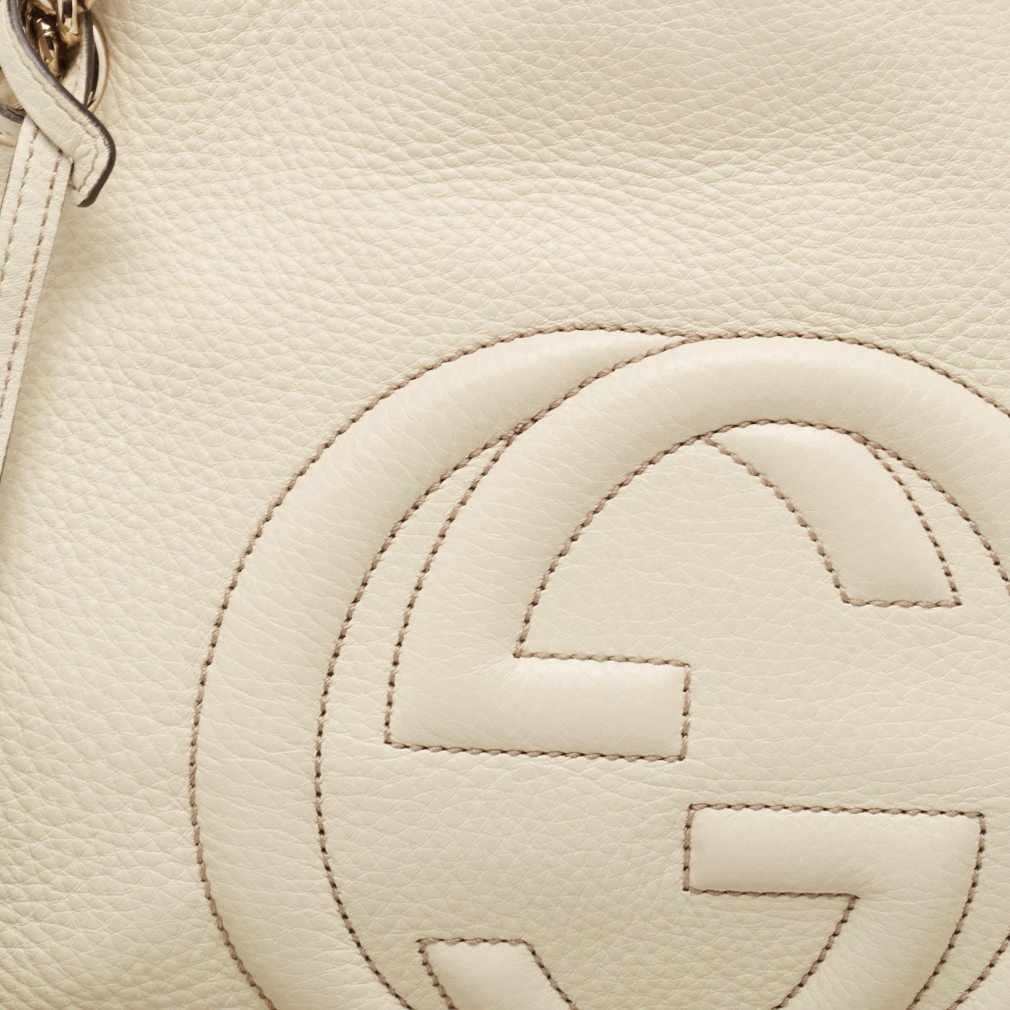 Gucci White Leather Medium Chain Soho Shoulder Bag 2