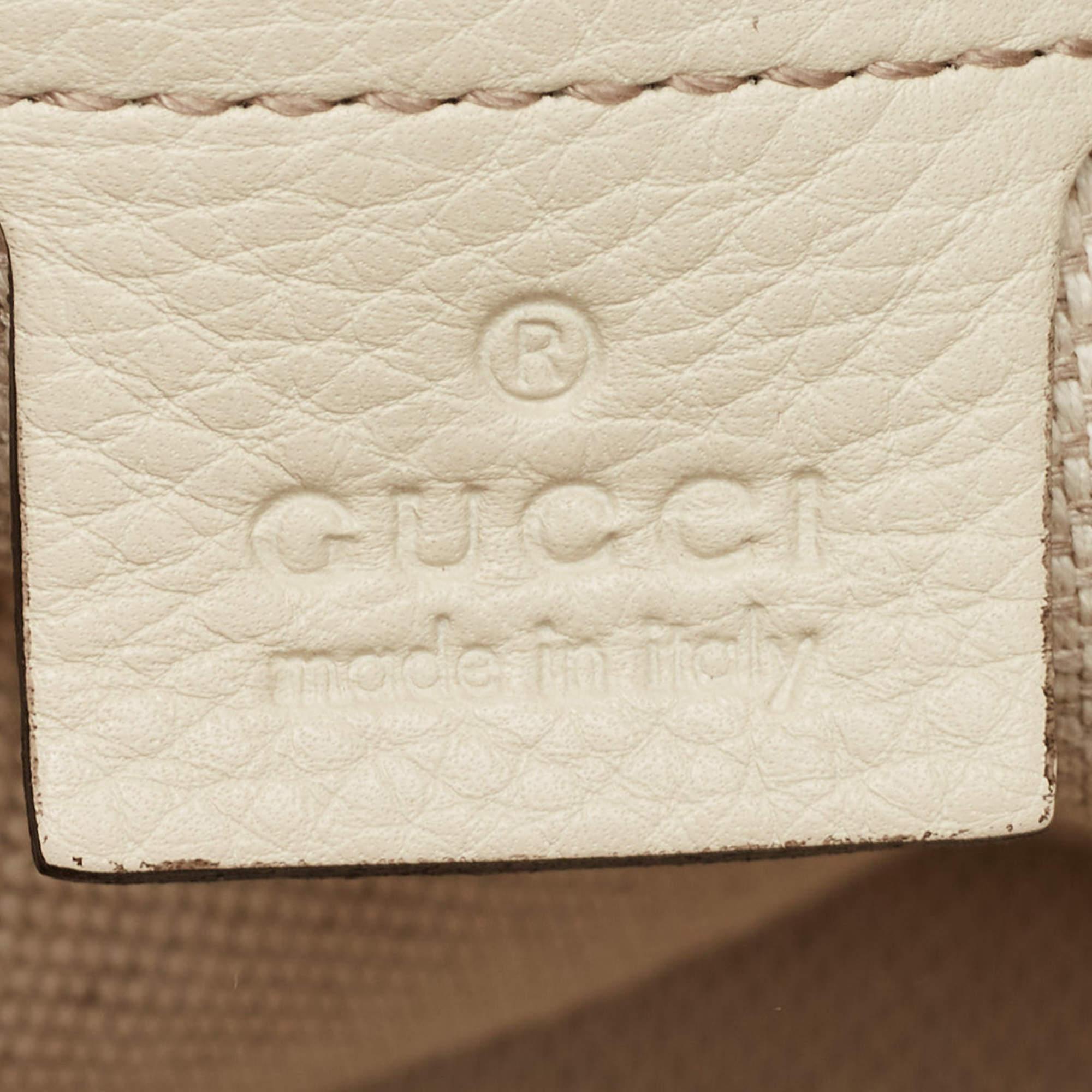 Gucci White Leather Medium Chain Soho Shoulder Bag 5