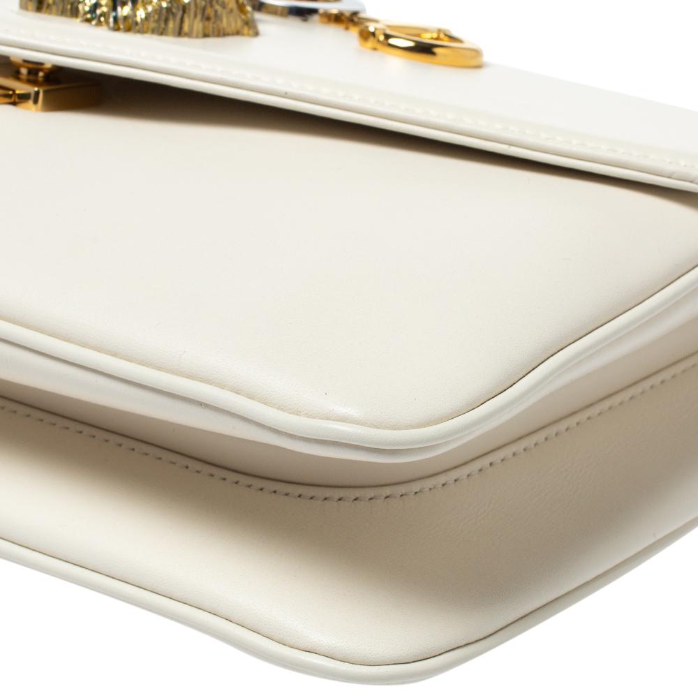 Gucci White Leather Medium Rajah Flap Shoulder Bag 2